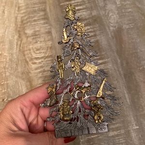 Metzke pewter Christmas tree tea light holder